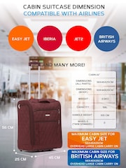 Flight Knight 56x45x25cm Easy Jet Overhead Soft Case Cabin Carry On Suitcase Hand Mono Canvas Luggage - Image 3 of 7