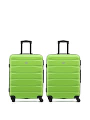 Flight Knight Medium Green Check-In Hold Luggage Hardcase Travel Suitcases Set Of 2 - Image 1 of 8