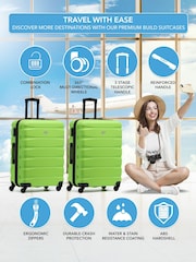 Flight Knight Medium Green Check-In Hold Luggage Hardcase Travel Suitcases Set Of 2 - Image 2 of 8