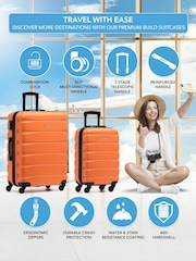 Flight Knight Medium and Small Orange Check In Carry On Hardcase Travel Suitcases Set Of 2 - Image 2 of 8