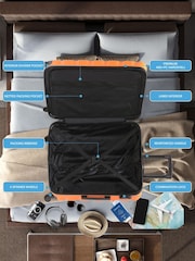 Flight Knight Medium and Small Orange Check In Carry On Hardcase Travel Suitcases Set Of 2 - Image 7 of 8