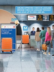 Flight Knight Medium and Small Orange Check In Carry On Hardcase Travel Suitcases Set Of 2 - Image 8 of 8