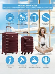 Flight Knight Medium Purple Check-In and Small Carry-On Hardcase Travel Suitcases Set Of 2 - Image 2 of 8