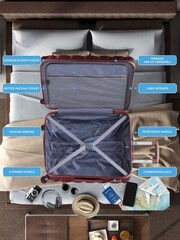 Flight Knight Medium Purple Check-In and Small Carry-On Hardcase Travel Suitcases Set Of 2 - Image 8 of 8