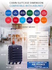 Flight Knight Blue 55x35x25cm 4 Wheel ABS Hard Case Cab Luggage - Image 3 of 7