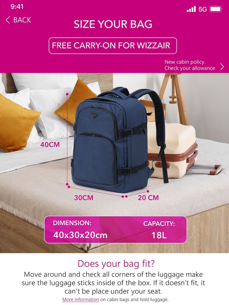 Flight Knight Ryanair Priority TUI Carry on Rucksack Backpack - Image 5 of 7