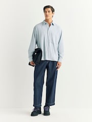Universal Works Blue Square Pocket Brushed Cotton Shirt - Image 2 of 6