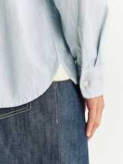 Universal Works Blue Square Pocket Brushed Cotton Shirt - Image 6 of 6