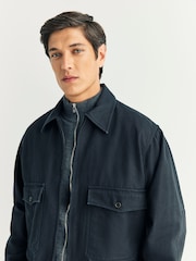 Universal Works Black S130 Cropped Twin Pocket Canvas Jacket - Image 5 of 6