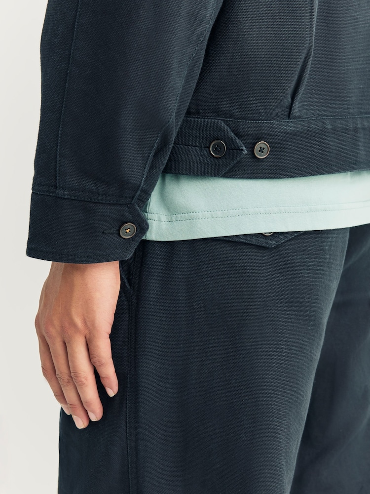 Universal Works Black S130 Cropped Twin Pocket Canvas Jacket - Image 6 of 6 Universal Works Black S130 Cropped Twin Pocket Canvas Jacket - Image 6 of 6