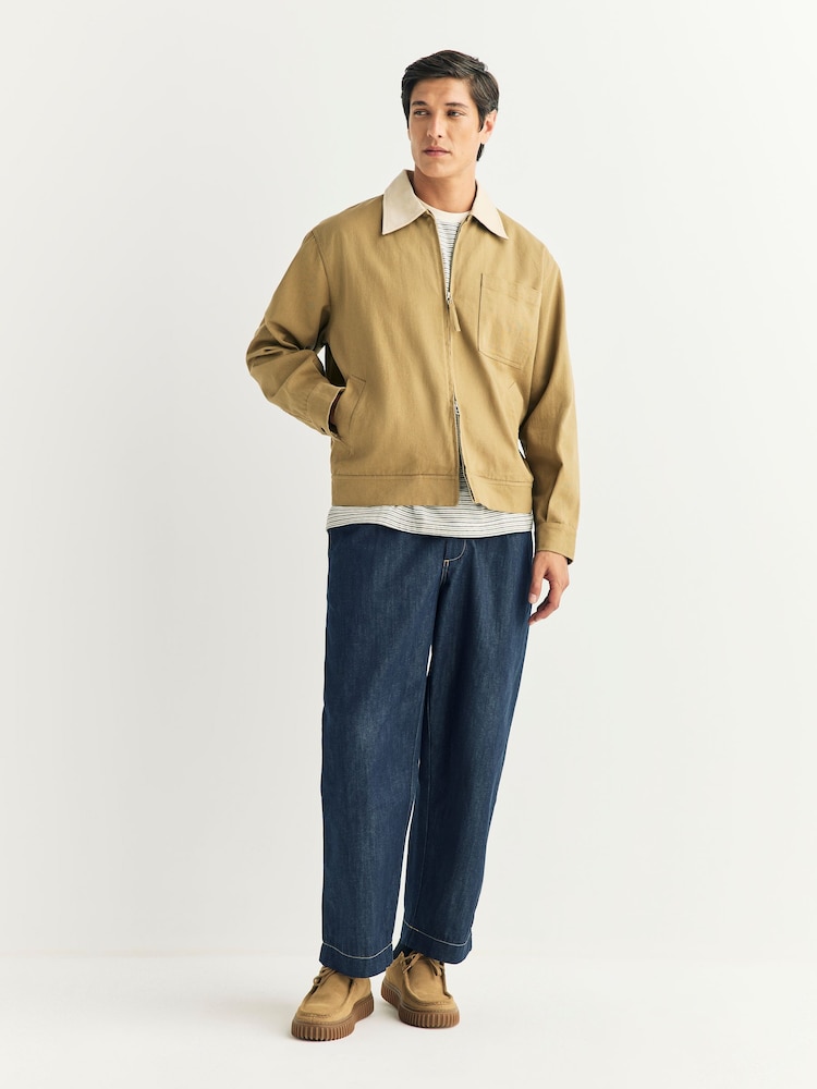 Universal Works Natural Rose Bowl Zip Up Jacket - Image 2 of 6 Universal Works Natural Rose Bowl Zip Up Jacket - Image 2 of 6