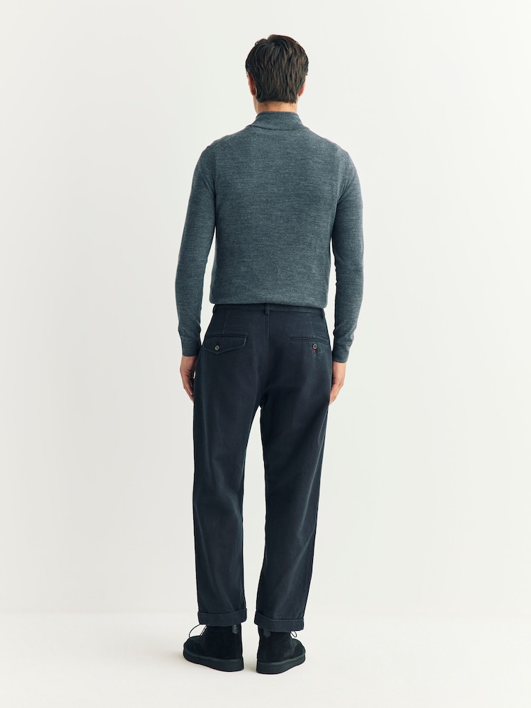 Universal Works Black Canvas Super Turn Up Chinos - Image 2 of 6 Universal Works Black Canvas Super Turn Up Chinos - Image 2 of 6