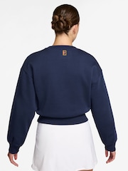 Nike Midnight Navy Court Collection French Terry Crew-Neck Tennis Sweat Top - Image 2 of 3