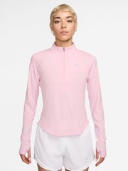 Nike Pink Foam Tempo Swoosh DriFIT 1/2 Zip Sweat Top - Image 1 of 4