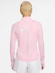 Nike Pink Foam Tempo Swoosh DriFIT 1/2 Zip Sweat Top - Image 2 of 4