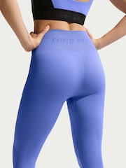 Nike Sapphire Blue Pro Seamless High Waisted 7/8ths Leggings - Image 3 of 5