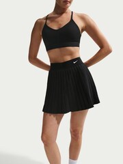 Nike Black Victory Dri-FIT High-Waisted Pleated Tennis Skirt - Image 3 of 7
