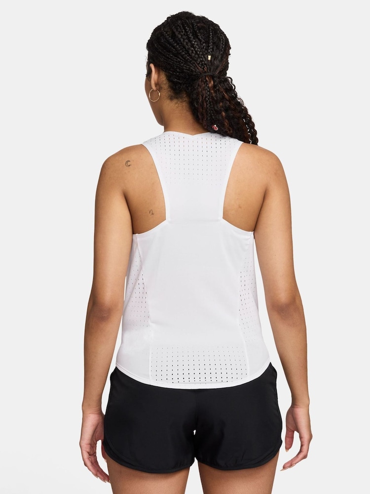 Nike White AeroSwift Dri-FIT ADV Running Vest Top - Image 2 of 3