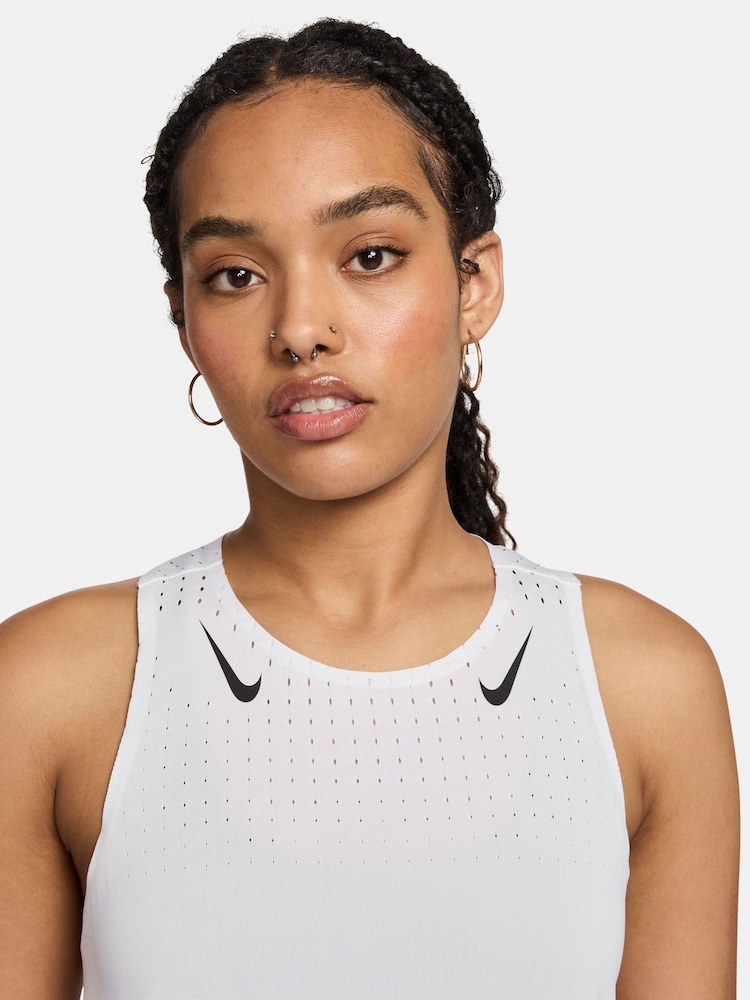 Nike White AeroSwift Dri-FIT ADV Running Vest Top - Image 3 of 3