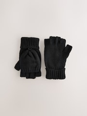 Black Fingerless Gloves (3-16yrs) - Image 1 of 3