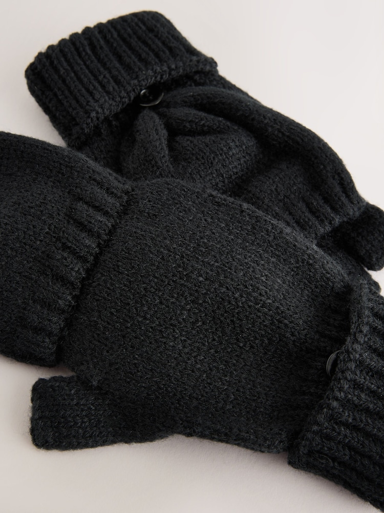 Black Fingerless Gloves (3-16yrs) - Image 2 of 3