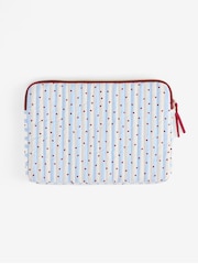 Cream/Blue Stripe Love Heart Print Laptop Sleeve - Image 4 of 4