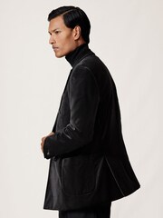 Schwarz - Reiss Royale Double-Breasted Velvet Blazer Regular-Fit - Bild 5 von 10
