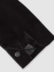 Schwarz - Reiss Royale Double-Breasted Velvet Blazer Regular-Fit - Bild 9 von 10