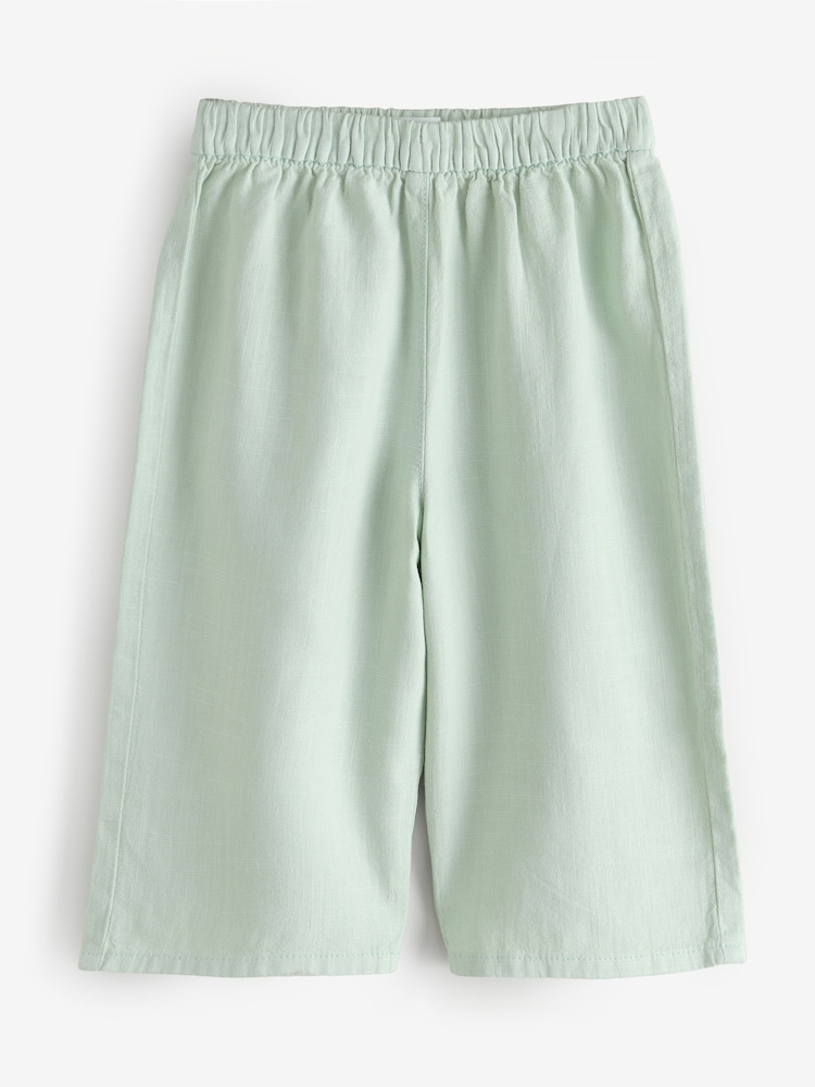Blue Long Wide Leg Style Short Trousers - Image 1 of 1