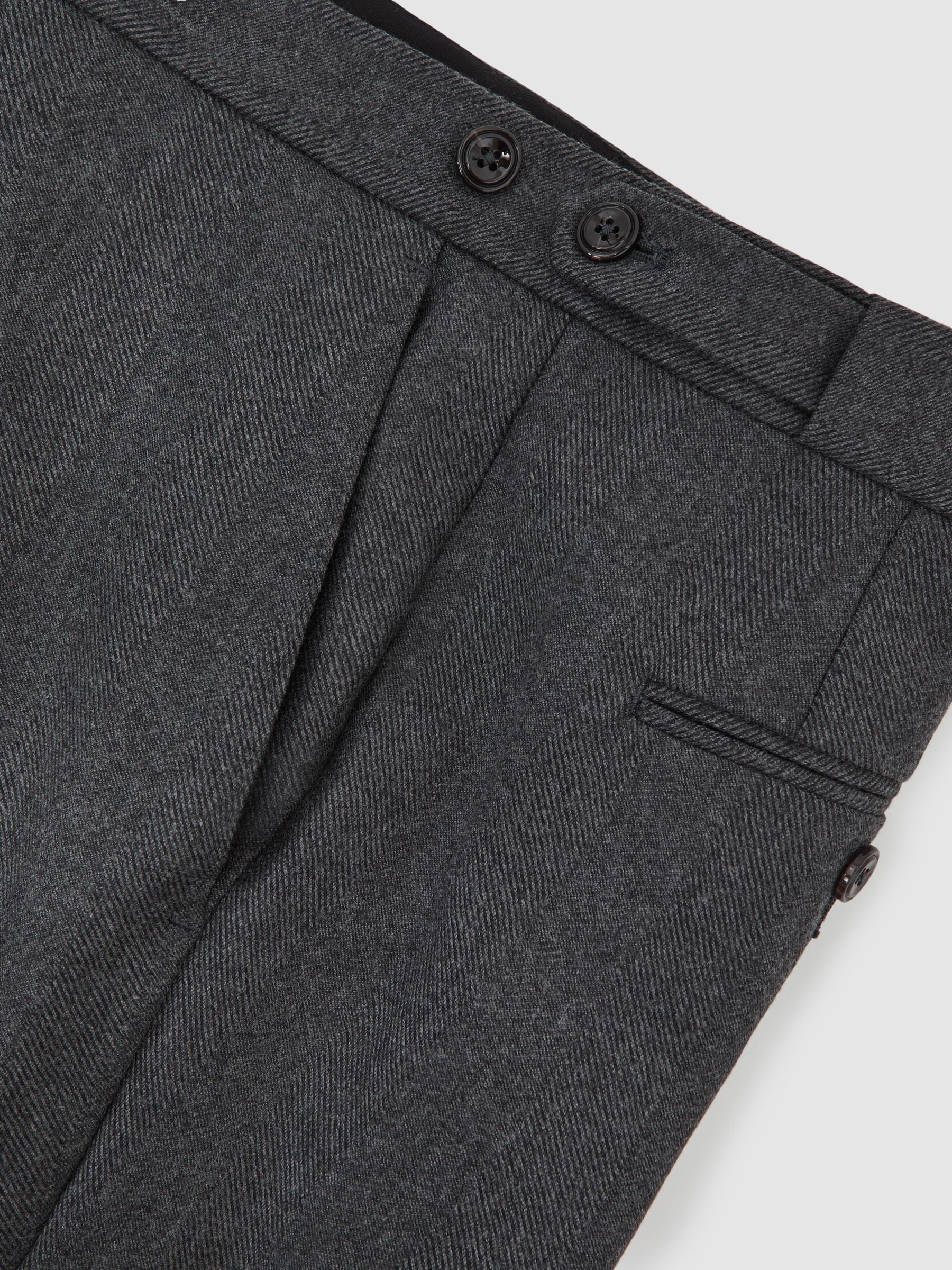 Buy Reiss Charcoal Grey Jackal Wool Flannel Classic-Fit Trousers