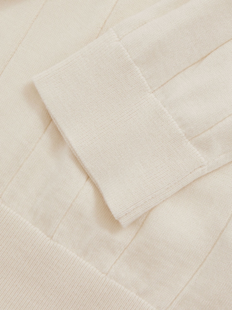 Reiss Bianco Findlay Merino Wool Wide-Rib Half-Zip Jumper - Image 7 of 7 Reiss Bianco Findlay Merino Wool Wide-Rib Half-Zip Jumper - Image 7 of 7