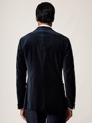 Marineblau - Reiss Royale Double-Breasted Velvet Blazer Regular-Fit - Bild 5 von 7