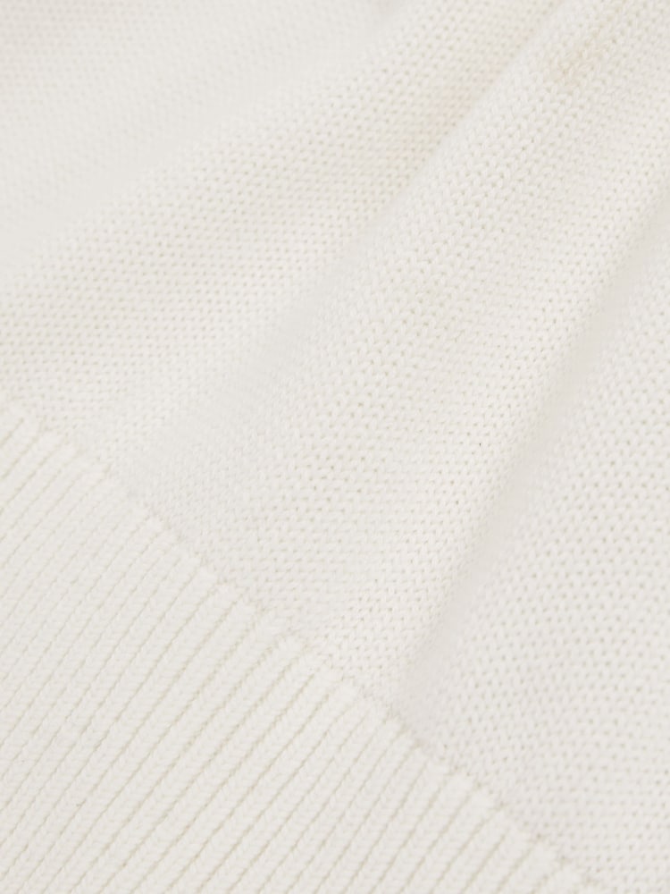 Reiss Ivory Valerie Cotton-Wool Knit V-Neck Top - Image 7 of 7