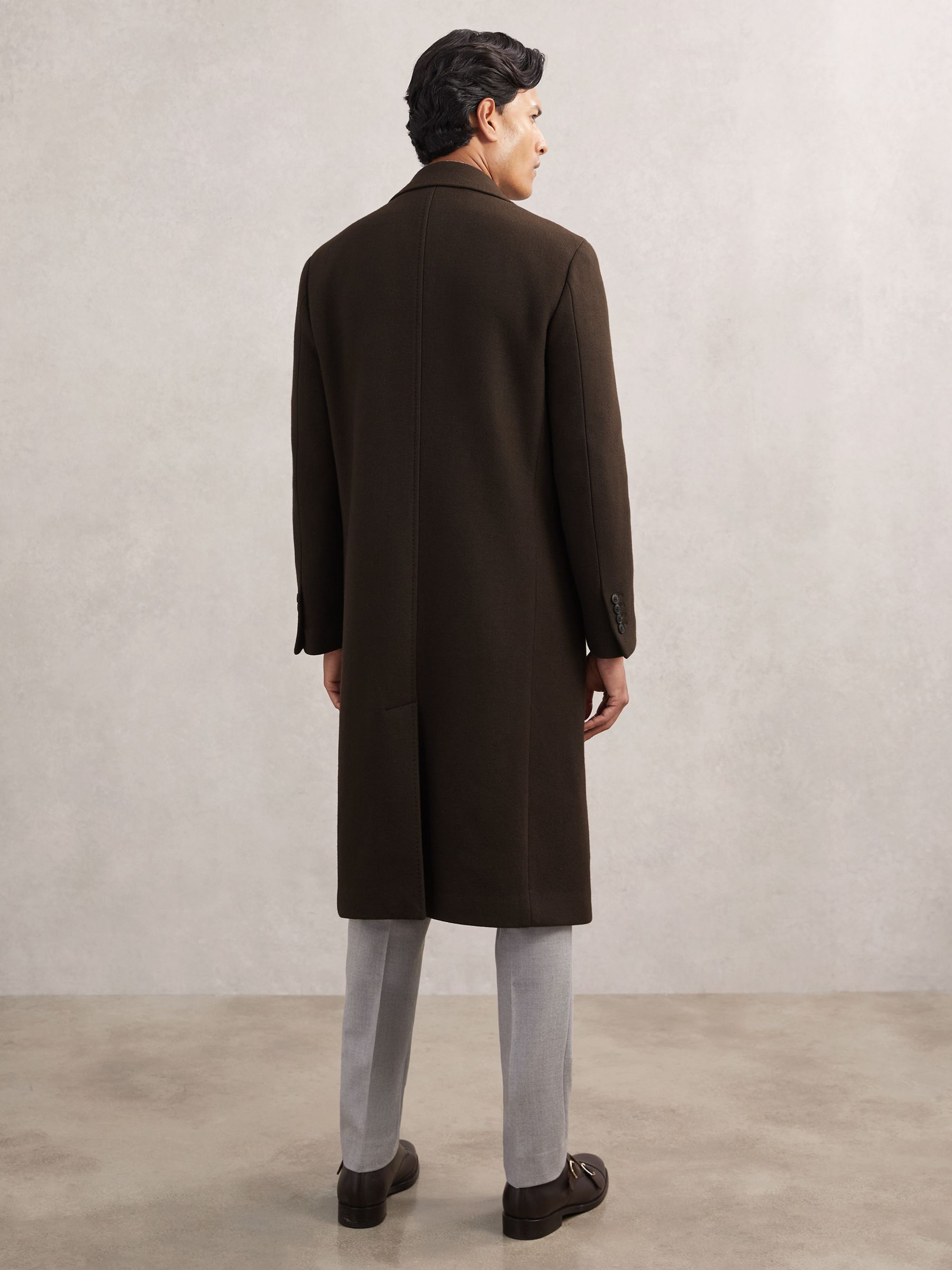Buy Reiss Chocolate Brown Primo Wool-Blend Double-Breasted