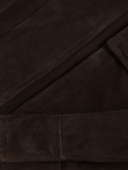 Reiss Chocolate Brown Lennox Suede Oversized Jacket - Image 6 of 6