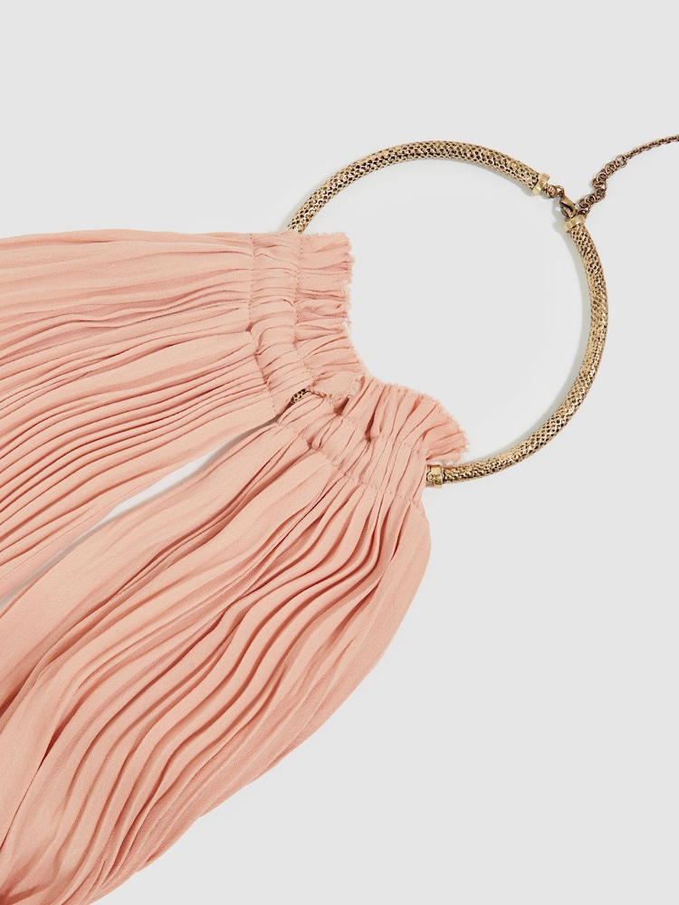 Reiss Pink Vinnie Ring-Detail Halterneck Maxi Dress - Image 6 of 6 Reiss Pink Vinnie Ring-Detail Halterneck Maxi Dress - Image 6 of 6
