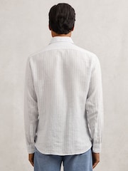Reiss Pale Blue/White Stripe Ruban Shirt - Image 5 of 7