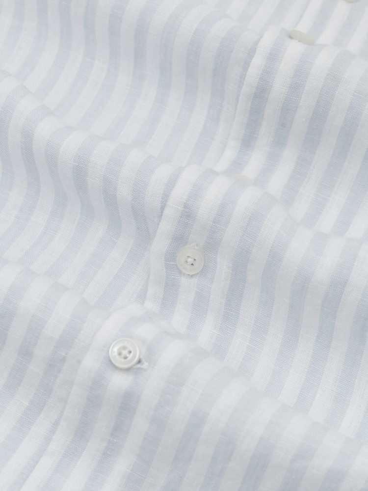 Reiss Pale Blue/White Stripe Ruban Shirt - Image 7 of 7 Reiss Pale Blue/White Stripe Ruban Shirt - Image 7 of 7