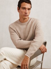 Reiss Oatmeal Brown Crammond Jumper - Image 3 of 8