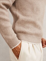 Reiss Oatmeal Brown Crammond Jumper - Image 4 of 8