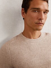 Reiss Oatmeal Brown Crammond Jumper - Image 6 of 8