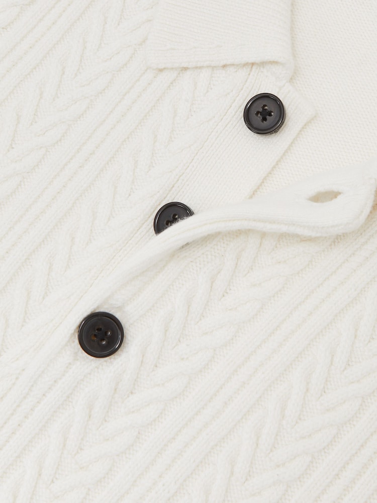 Reiss Winter White Evesham Cable-Knit Jumper With Wool - Image 6 of 6 Reiss Winter White Evesham Cable-Knit Jumper With Wool - Image 6 of 6