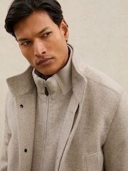 Natur - Reiss Atelier Hybrid-Mantel aus 100% Kaschmir mit abnehmbarer Weste - Bild 4 von 7