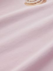 Pink Cinnamon Roll Graphic Relaxed Boxy Elbow Length Crew Neck T-Shirt - Image 9 of 9