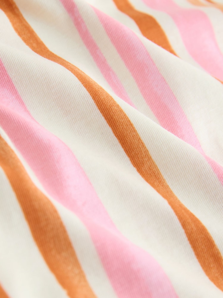 Rayures Crème/Rose/Orange - T-shirt à manches cap - Image 8 sur 8