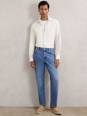Reiss White Velma Cotton Corduroy Cutaway-Collar Shirt - Image 4 of 6