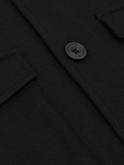 Reiss Black Finley Twill Twin-Pocket Overshirt - Image 6 of 6