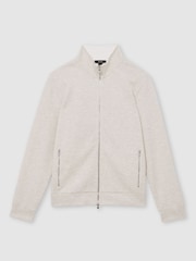 Reiss Oatmeal Cortona Double-Faced Jersey Zip Sweatshirt - Image 2 of 8