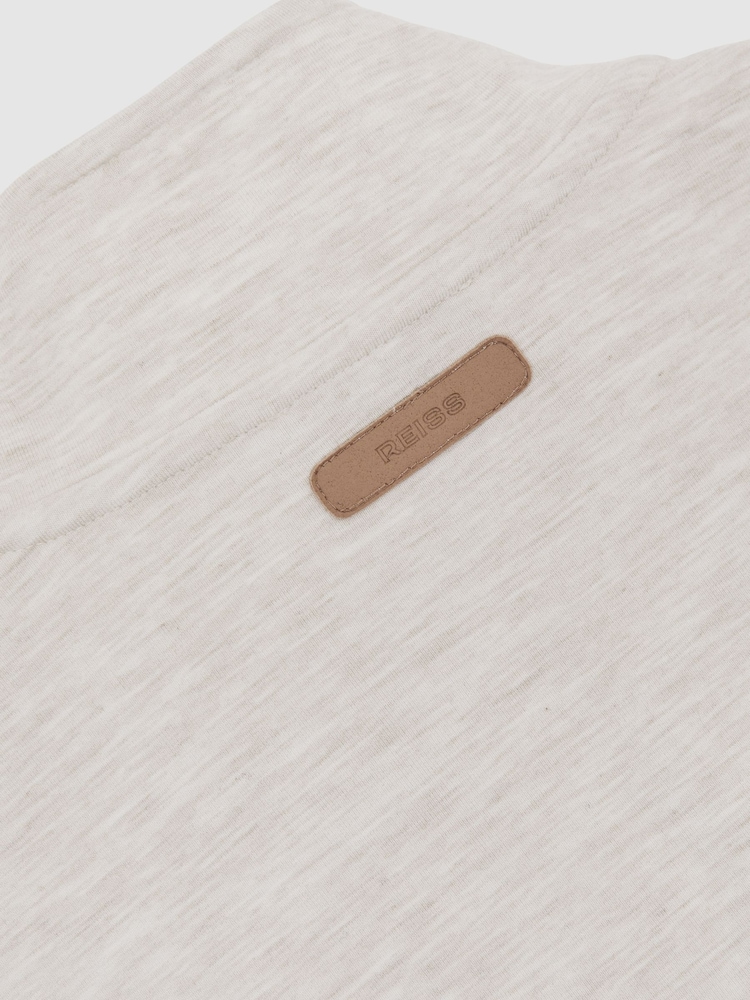 Reiss Oatmeal Cortona Double-Faced Jersey Zip Sweatshirt - Image 8 of 8