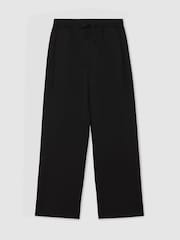 Negro - Reiss Jemma Modal Blend Interlock Wide Leg Joggers - Imagen 2 de 5